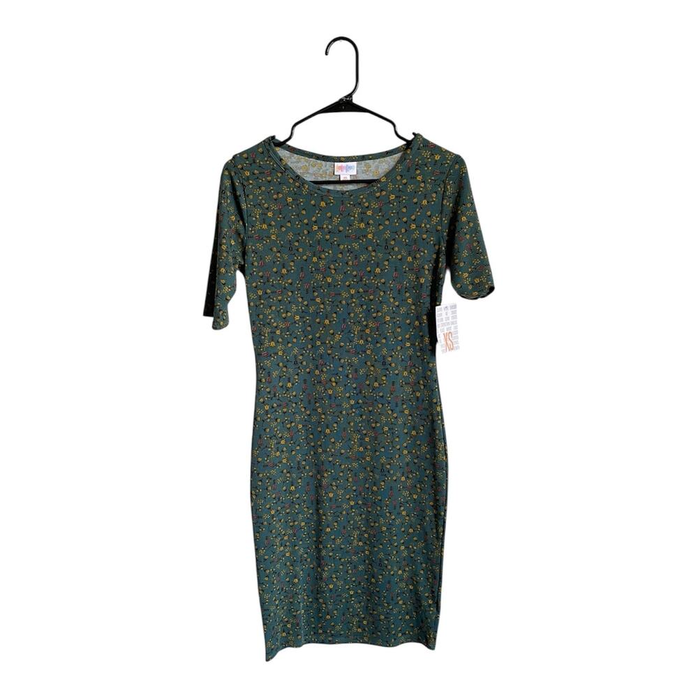 Lularoe Green Floral Julia Sz XS NWT Casual Teacher Career Office Business